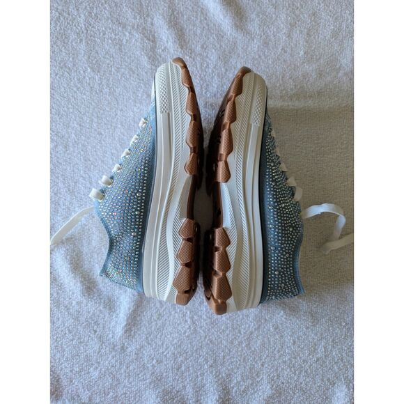 NWOT   Top Moda rhinestone platform lace-up sneakers   Sz  8.5 - Picture 5 of 8